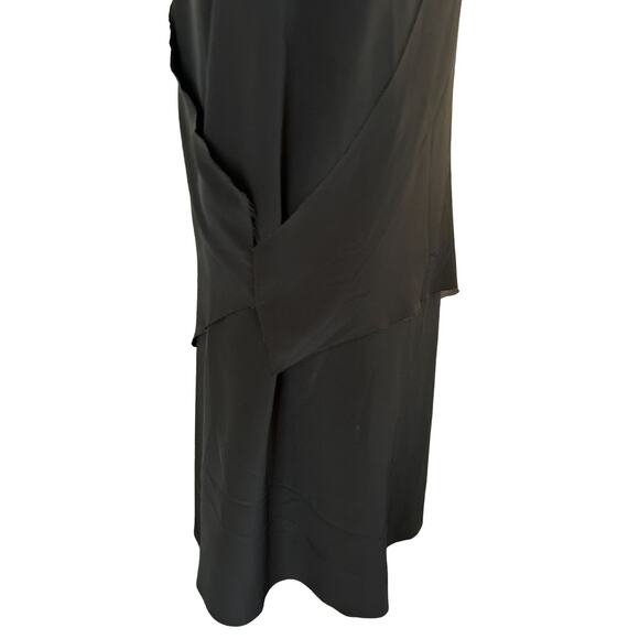 OAK NYC Black Avant Garde Raw Edge Dress – Asymmetrical Layered Sleeveless - Picture 6 of 8